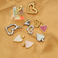 1 Piece Stainless Steel Enamel 18K Gold Plated Heart Shape main image 9