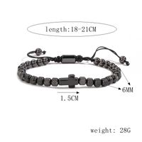 Classic Style Commute Cross Stainless Steel Copper Beaded Bracelets main image 5