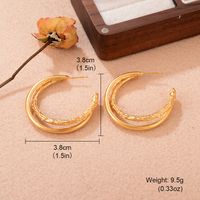 1 Pair Ig Style C Shape Copper 18k Gold Plated Ear Studs main image 2
