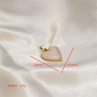 1 Piece Stainless Steel Enamel 18K Gold Plated Heart Shape sku image 5