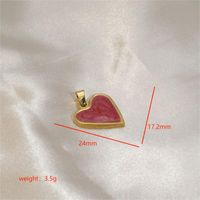 1 Piece Stainless Steel Enamel 18K Gold Plated Heart Shape sku image 7