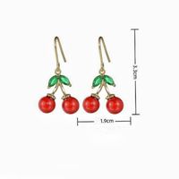 1 Pair Cute Cherry Plating Inlay Copper Alloy Artificial Pearls Crystal 18k Gold Plated White Gold Plated Drop Earrings main image 2