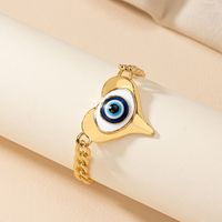 Gothic Hip-hop Exaggerated Heart Shape Eye Alloy Enamel Plating Gold Plated Unisex Jewelry Set main image 2