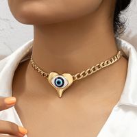 Gothic Hip-hop Exaggerated Heart Shape Eye Alloy Enamel Plating Gold Plated Unisex Jewelry Set main image 3