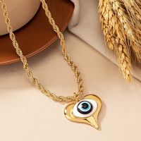 Gothic Hip-hop Exaggerated Heart Shape Eye Alloy Enamel Plating Gold Plated Unisex Jewelry Set main image 4