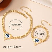 Gothic Hip-hop Exaggerated Heart Shape Eye Alloy Enamel Plating Gold Plated Unisex Jewelry Set sku image 4