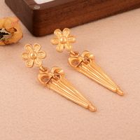 1 Pair Ig Style Flower Umbrella Copper 18k Gold Plated Drop Earrings main image 6