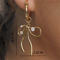 Lady Bow Knot Copper Plating 18k Gold Plated Earrings Necklace sku image 3