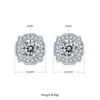 Lady Round Sterling Silver Plating Inlay Moissanite 18k Gold Plated Earrings Necklace sku image 1