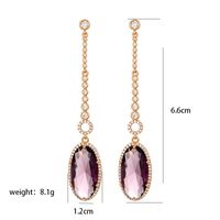 1 Pair Nordic Style Xuping Shiny Irregular Oval Plating Inlay Copper Alloy Artificial Gemstones 18k Gold Plated Drop Earrings sku image 1