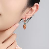 Cute Xuping Carrot Alloy Plating Inlay Artificial Gemstones 18k Gold Plated Women's Earrings Necklace main image 5