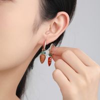 Cute Xuping Carrot Alloy Plating Inlay Artificial Gemstones 18k Gold Plated Women's Earrings Necklace main image 4