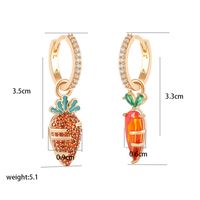 Cute Xuping Carrot Alloy Plating Inlay Artificial Gemstones 18k Gold Plated Women's Earrings Necklace sku image 1