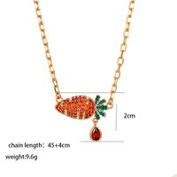 Cute Xuping Carrot Alloy Plating Inlay Artificial Gemstones 18k Gold Plated Women's Earrings Necklace sku image 2