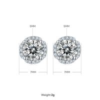 Lady Round Sterling Silver Plating Inlay Moissanite 18k Gold Plated Earrings Necklace sku image 1