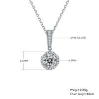 Lady Round Sterling Silver Plating Inlay Moissanite 18k Gold Plated Earrings Necklace sku image 2