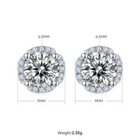 Lady Round Sterling Silver Plating Inlay Moissanite 18k Gold Plated Earrings Necklace sku image 3