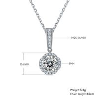 Lady Round Sterling Silver Plating Inlay Moissanite 18k Gold Plated Earrings Necklace sku image 4