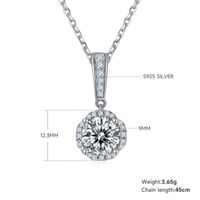 Lady Round Sterling Silver Plating Inlay Moissanite 18k Gold Plated Earrings Necklace sku image 6