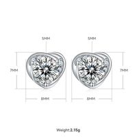 Lady Heart Shape Sterling Silver Plating Inlay Moissanite 18k Gold Plated Earrings Necklace sku image 1