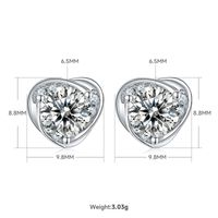 Lady Heart Shape Sterling Silver Plating Inlay Moissanite 18k Gold Plated Earrings Necklace sku image 3