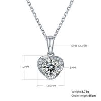 Lady Heart Shape Sterling Silver Plating Inlay Moissanite 18k Gold Plated Earrings Necklace sku image 4