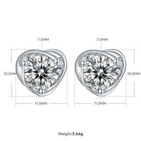 Lady Heart Shape Sterling Silver Plating Inlay Moissanite 18k Gold Plated Earrings Necklace sku image 5