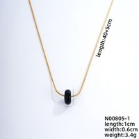 Simple Style Geometric Stainless Steel Natural Stone Unisex Pendant Necklace sku image 1