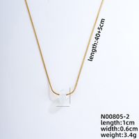 Simple Style Geometric Stainless Steel Natural Stone Unisex Pendant Necklace sku image 2
