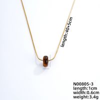 Simple Style Geometric Stainless Steel Natural Stone Unisex Pendant Necklace sku image 3
