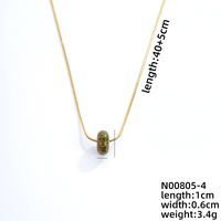 Simple Style Geometric Stainless Steel Natural Stone Unisex Pendant Necklace sku image 4