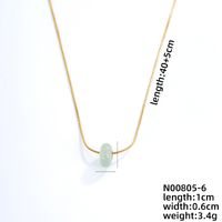 Simple Style Geometric Stainless Steel Natural Stone Unisex Pendant Necklace sku image 6