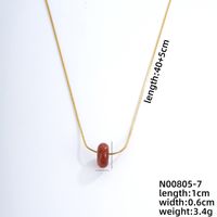 Simple Style Geometric Stainless Steel Natural Stone Unisex Pendant Necklace sku image 7