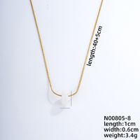 Simple Style Geometric Stainless Steel Natural Stone Unisex Pendant Necklace sku image 8