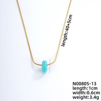 Simple Style Geometric Stainless Steel Natural Stone Unisex Pendant Necklace sku image 13