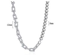 Style Moderne Géométrique Argent Sterling Placage Incruster Perles Artificielles Or Blanc Plaqué Unisexe Collier main image 2