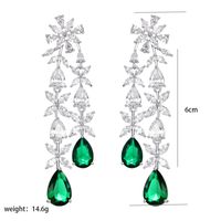 1 Pair Luxurious Xuping Irregular Water Droplets Flower Plating Inlay Copper Alloy Artificial Gemstones White Gold Plated Drop Earrings sku image 2