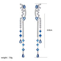 1 Pair Luxurious Xuping Irregular Water Droplets Flower Plating Inlay Copper Alloy Artificial Gemstones White Gold Plated Drop Earrings sku image 1
