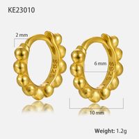 1 Pair Elegant Simple Style Round Plating Sterling Silver 18k Gold Plated White Gold Plated Earrings sku image 1