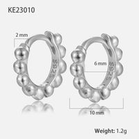 1 Pair Elegant Simple Style Round Plating Sterling Silver 18k Gold Plated White Gold Plated Earrings sku image 2