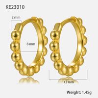 1 Pair Elegant Simple Style Round Plating Sterling Silver 18k Gold Plated White Gold Plated Earrings sku image 3