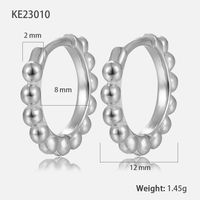 1 Pair Elegant Simple Style Round Plating Sterling Silver 18k Gold Plated White Gold Plated Earrings sku image 4