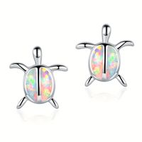 1 Pair Ig Style Cute Korean Style Tortoise Plating Inlay Copper Artificial Gemstones White Gold Plated Ear Studs main image 5