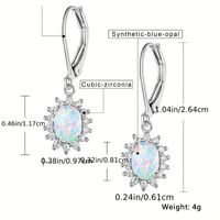 1 Pair Elegant Lady Sun Plating Inlay Copper Artificial Gemstones White Gold Plated Earrings main image 5