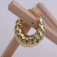 1 Set Lady Round Plating Copper 18k Gold Plated Earrings main image 2