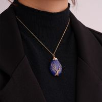 Ig Style Simple Style Water Droplets Stainless Steel Natural Stone Knitting Pendant Necklace main image 10