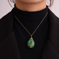 Ig Style Simple Style Water Droplets Stainless Steel Natural Stone Knitting Pendant Necklace main image 9