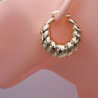 1 Set Lady Round Plating Copper 18k Gold Plated Earrings main image 3