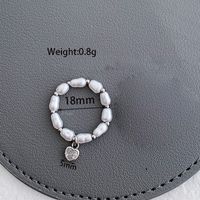 Vintage Style Simple Style Classic Style Heart Shape Imitation Pearl Beaded Plating Inlay Rhinestones White Gold Plated Women's Charm Rings Rings sku image 1