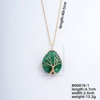 Ig Style Simple Style Water Droplets Stainless Steel Natural Stone Knitting Pendant Necklace main image 2